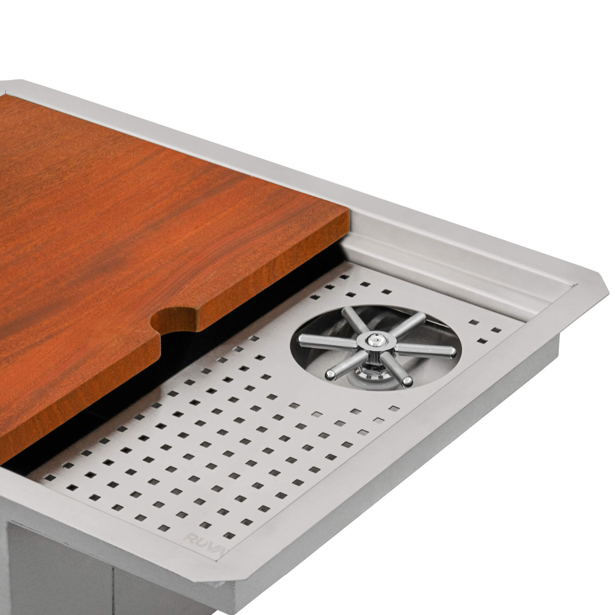 Ruvati Glass Rinser Sink 22 inch Workstation for Wet Bar Bottle Washer Undermount - RVH8542ST