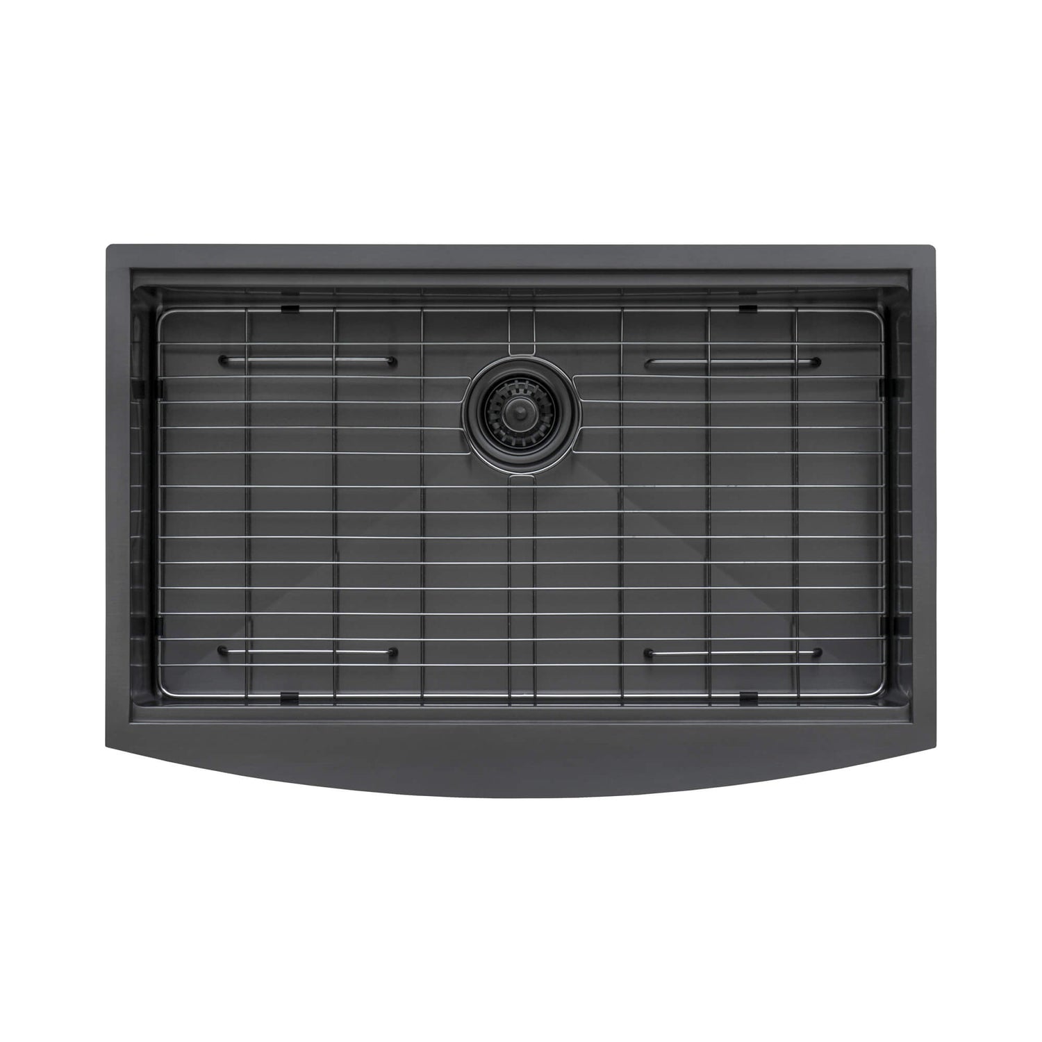Ruvati 30-inch Gunmetal Black Workstation Apron-Front Stainless Steel Kitchen Sink - RVH9106BL