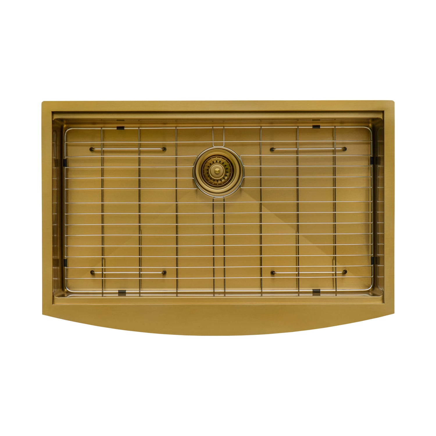 Ruvati 33-inch Matte Gold Workstation Apron-Front Brass Tone Stainless Steel Kitchen Sink - RVH9207GG