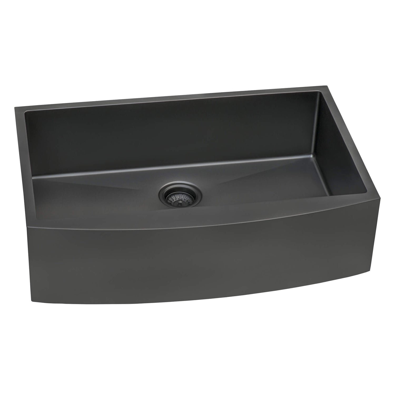 Ruvati 30-inch Apron-Front Farmhouse Kitchen Sink - Gunmetal Black Matte Stainless Steel Single Bowl - RVH9660BL