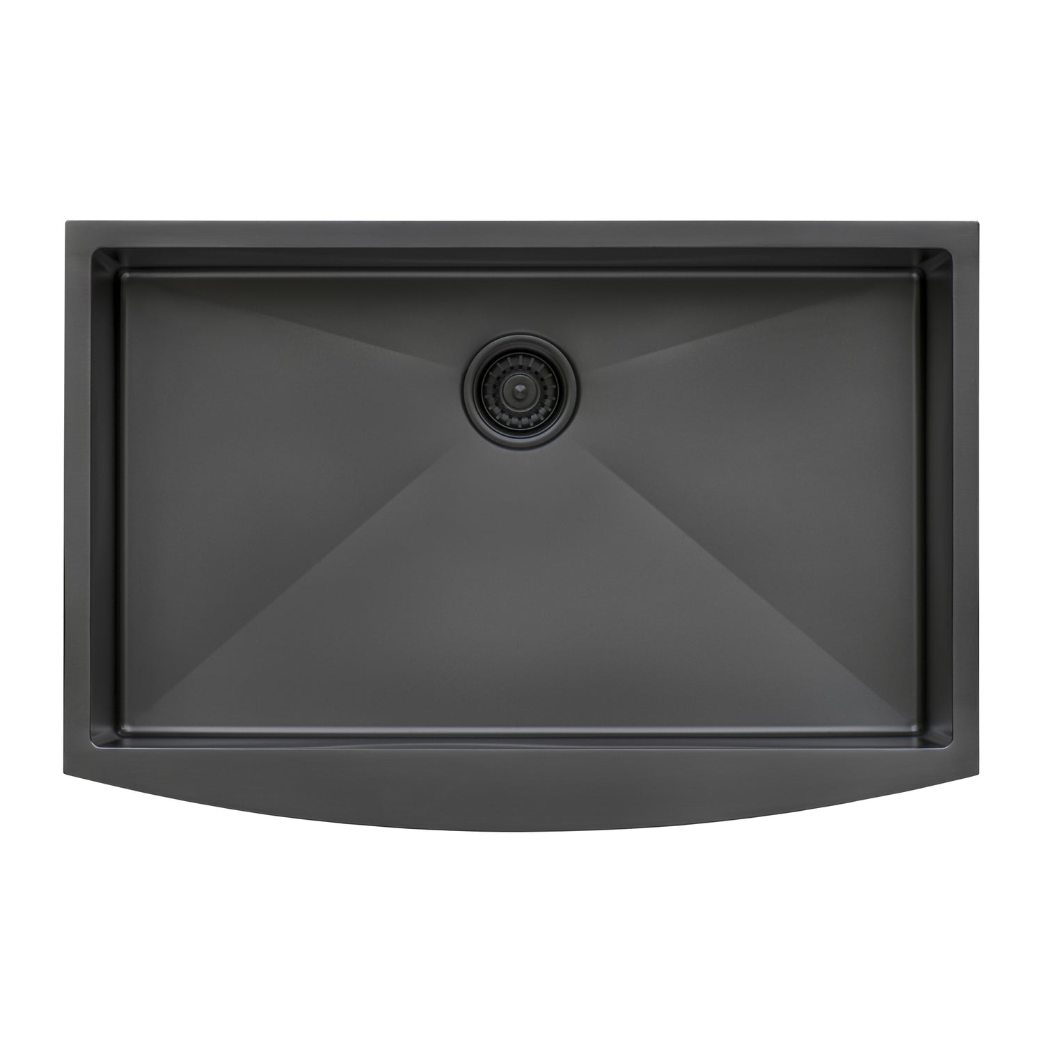 Ruvati 33-inch Apron-Front Farmhouse Kitchen Sink - Gunmetal Black Matte Stainless Steel Single Bowl - RVH9733BL