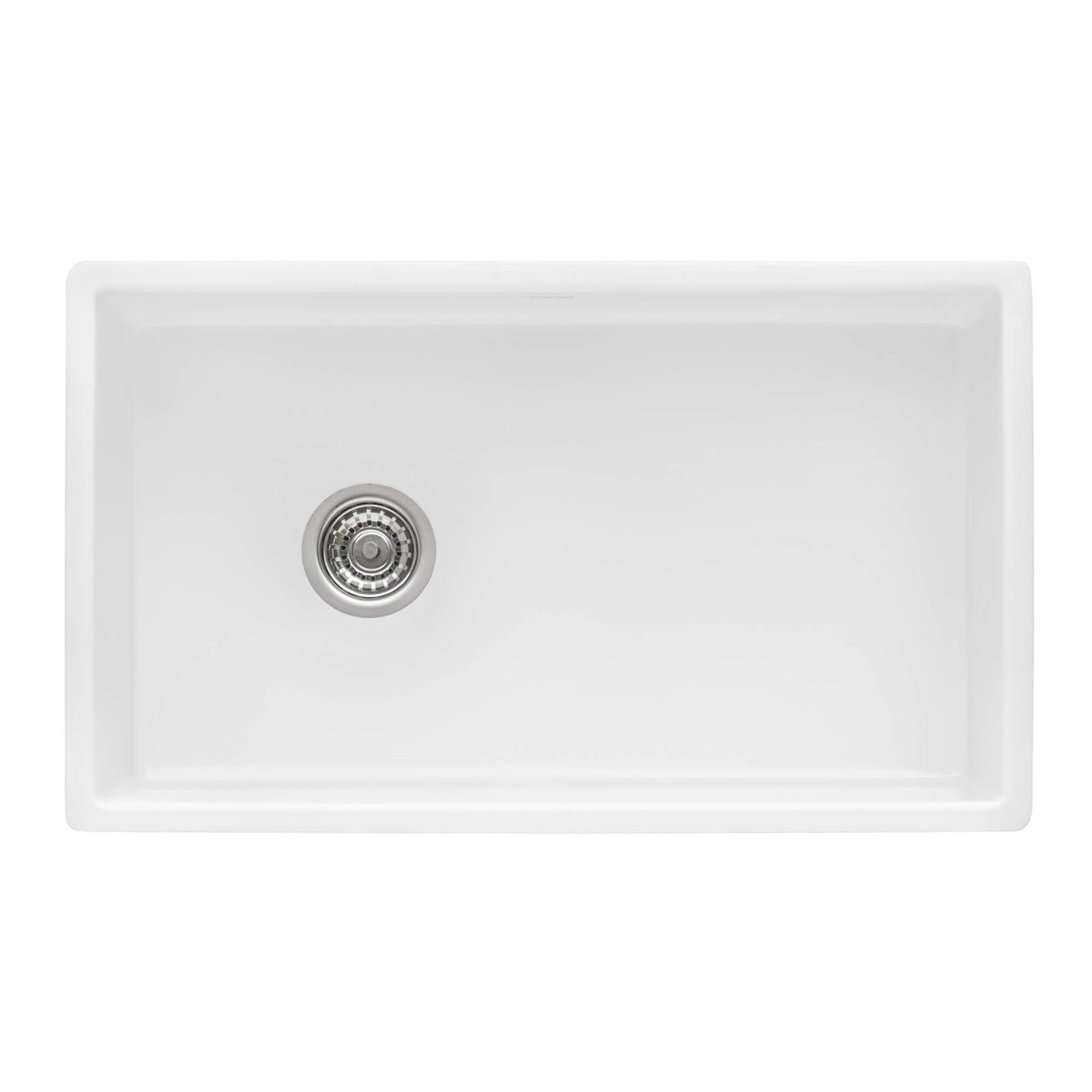 Ruvati 30-inch Fireclay Farmhouse Offset Drain Kitchen Sink Single Bowl White - Left Drain - RVL2018WL