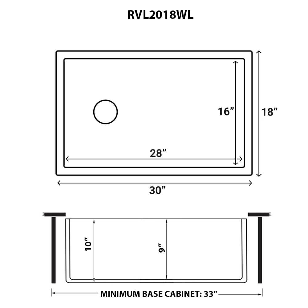 Ruvati 30-inch Fireclay Farmhouse Offset Drain Kitchen Sink Single Bowl White - Left Drain - RVL2018WL