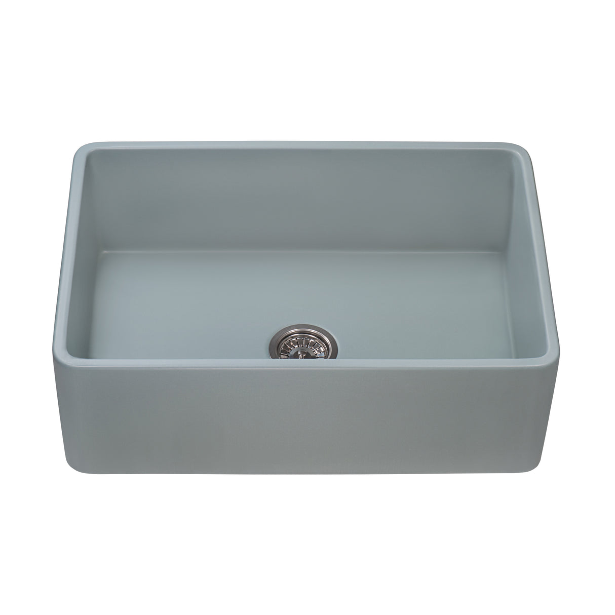Ruvati 30 x 20 inch Fireclay Reversible Farmhouse Apron-Front Kitchen Sink Single Bowl - Horizon Gray - RVL2100GR