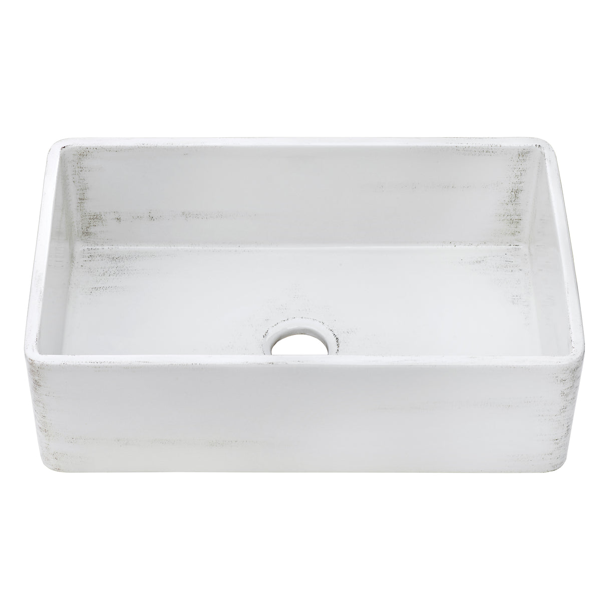 Ruvati 33 x 20 inch Fireclay Reversible Farmhouse Apron-Front Kitchen Sink Specialty Finish - Distressed White - RVL2300SW