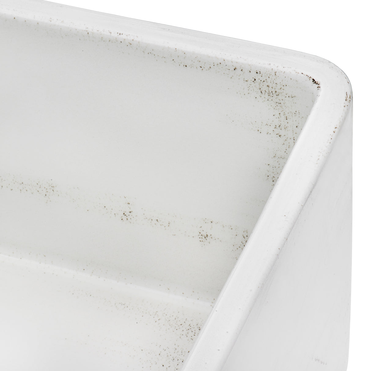 Ruvati 33 x 20 inch Fireclay Reversible Farmhouse Apron-Front Kitchen Sink Specialty Finish - Distressed White - RVL2300SW