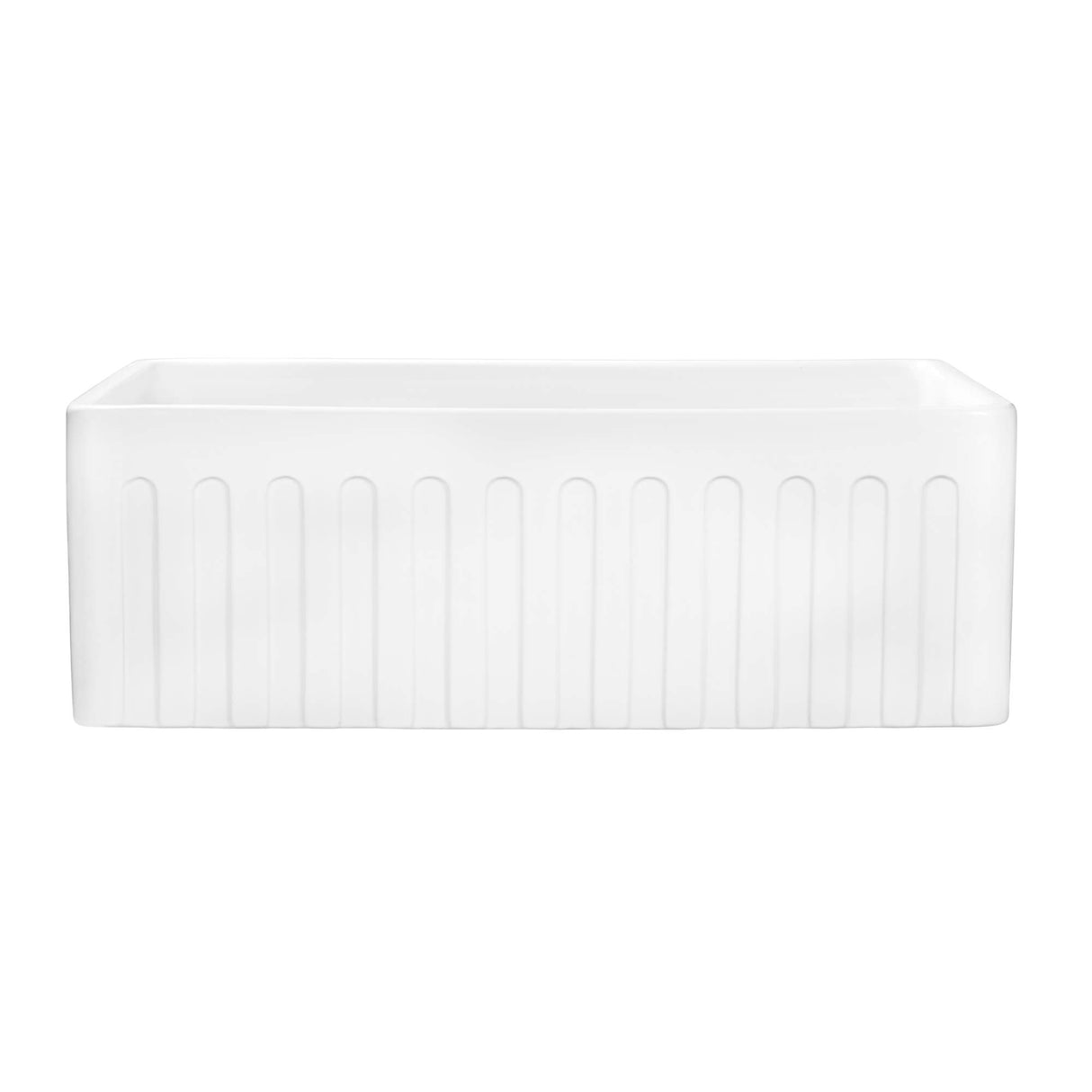 Ruvati 33 x 20 inch Fireclay Reversible Farmhouse Apron-Front Kitchen Sink Single Bowl - White - RVL2300WH