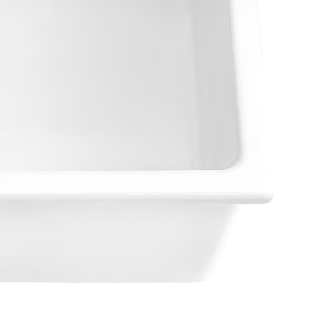 Ruvati 24-inch Fireclay Undermount / Drop-in Topmount Kitchen Sink Single Bowl - White - RVL2420WH