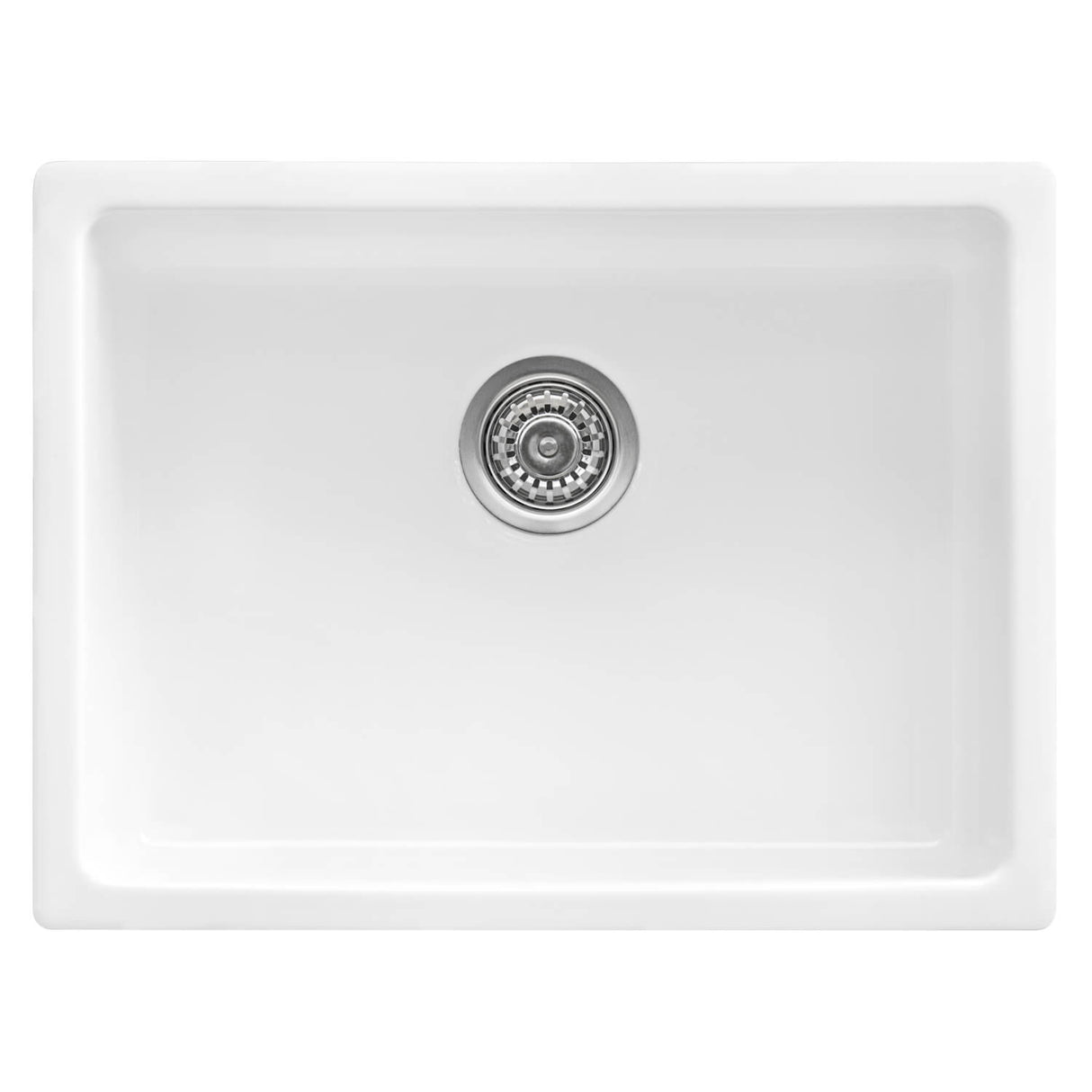 Ruvati 24-inch Fireclay Undermount / Drop-in Topmount Kitchen Sink Single Bowl - White - RVL2420WH