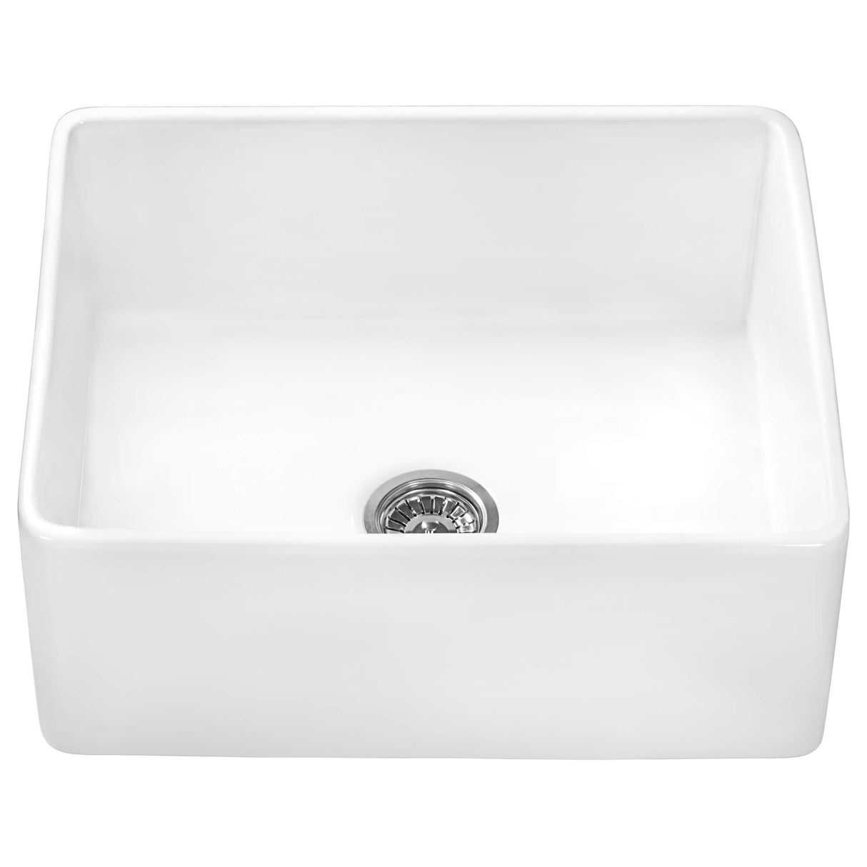 Ruvati 23-inch Fireclay Farmhouse Kitchen Laundry Utility Sink Single Bowl - White - RVL2468WH