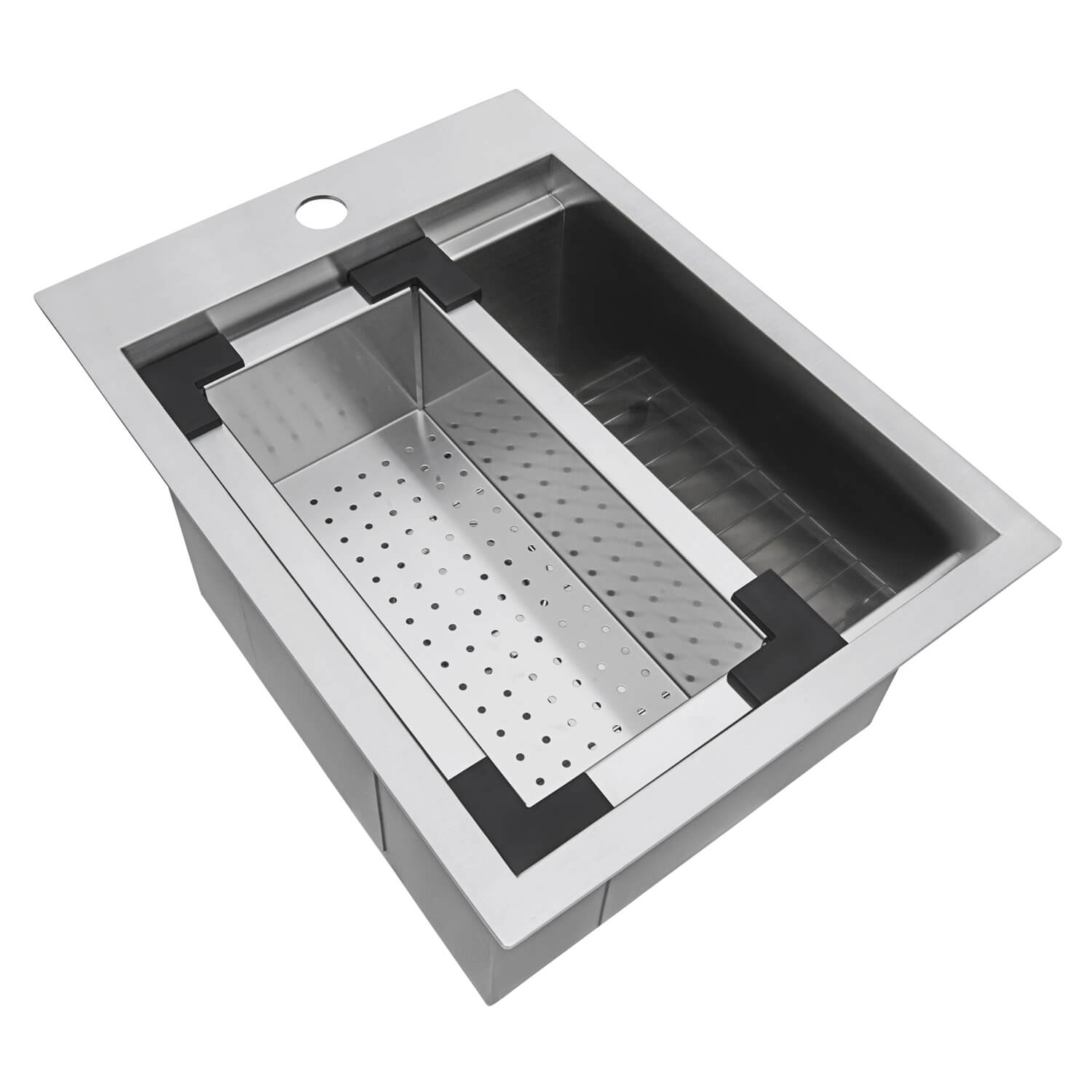 Ruvati 15 x 20 inch Marine Grade T-316 Workstation Topmount RV Boat Outdoor Sink Stainless Steel - RVQ5210