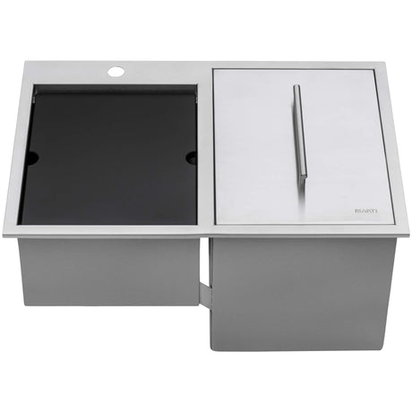 Ruvati Insulated Ice Chest and Outdoor Sink 29 x 20 inch BBQ Workstation Topmount T-316 Stainless Steel - RVQ6290