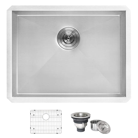 Ruvati 23" x 18" x 12" Deep Laundry Utility Sink Undermount 16 Gauge Stainless Steel - RVU6100