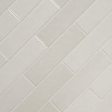 Renzo dove 3x12 glossy ceramic white wall tile NRENDOV3X12 product shot multiple tiles angle view #Size_3"x12"