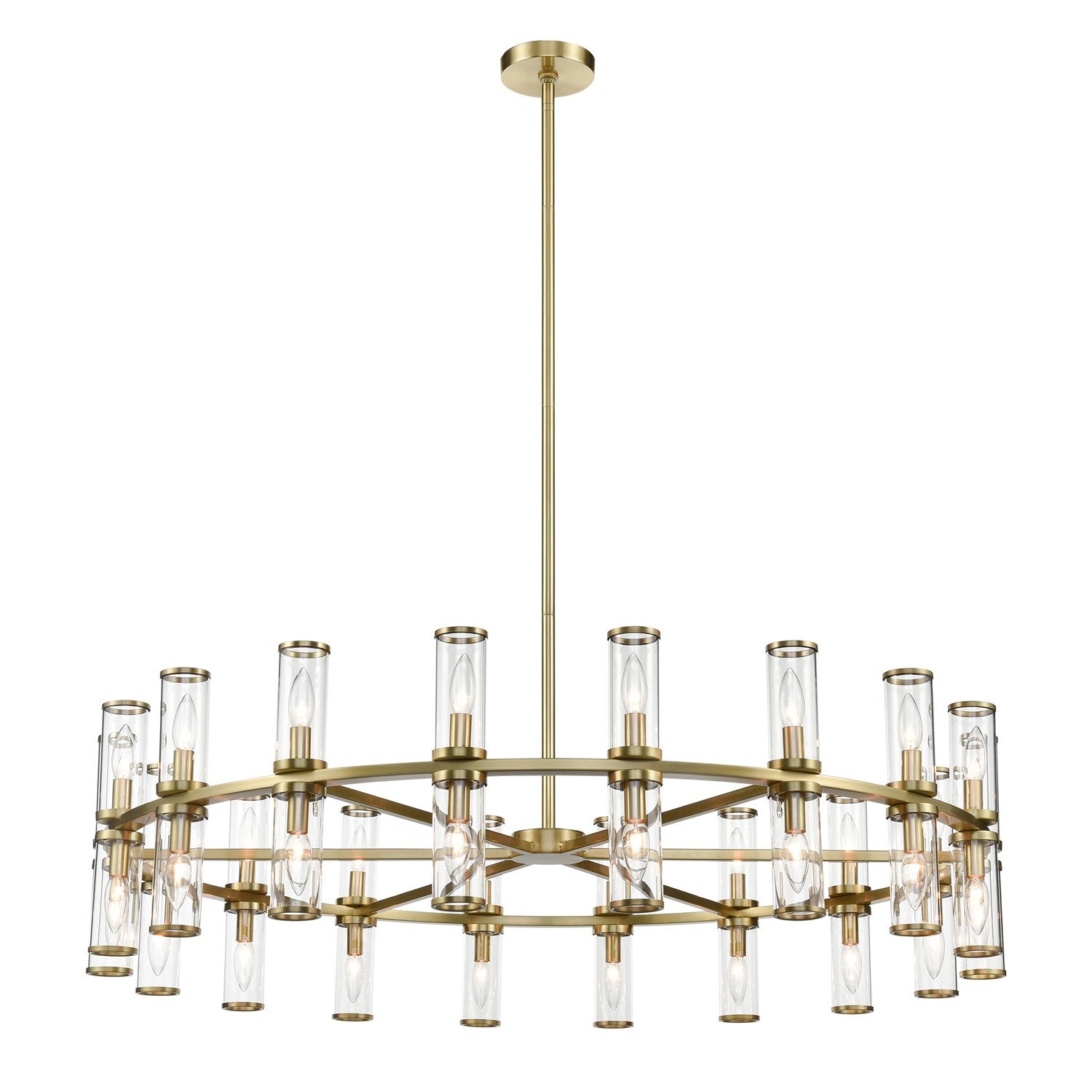 Alora CH309036NBCG REVOLVE CHANDELIER 36 LIGHT NATURAL BRASS CLEAR GLASS