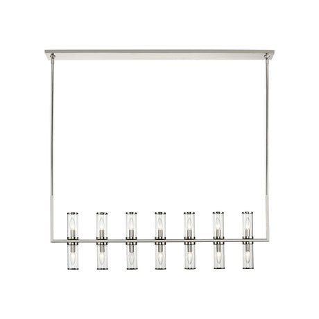 Alora LP309077PNCG REVOLVE LINEAR PENDANT 14 LIGHT POLISHED NICKEL CLEAR GLASS