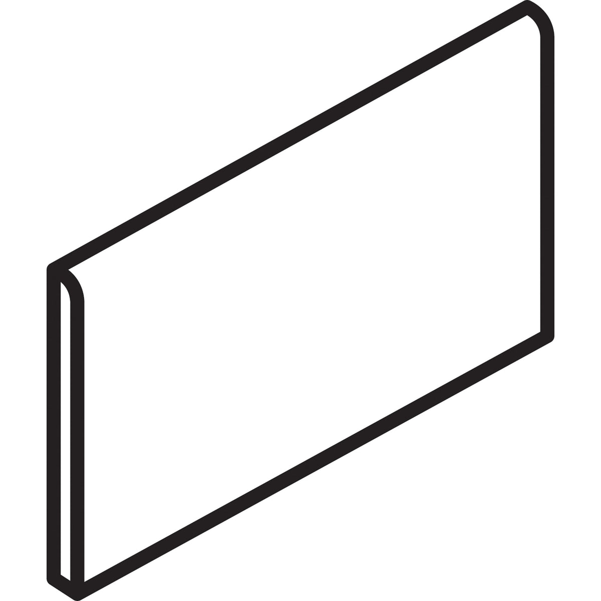 Daltile Color Wheel Linear Arctic White S4489MOD Bullnose 8" Side Glossy Wall Tile Trim