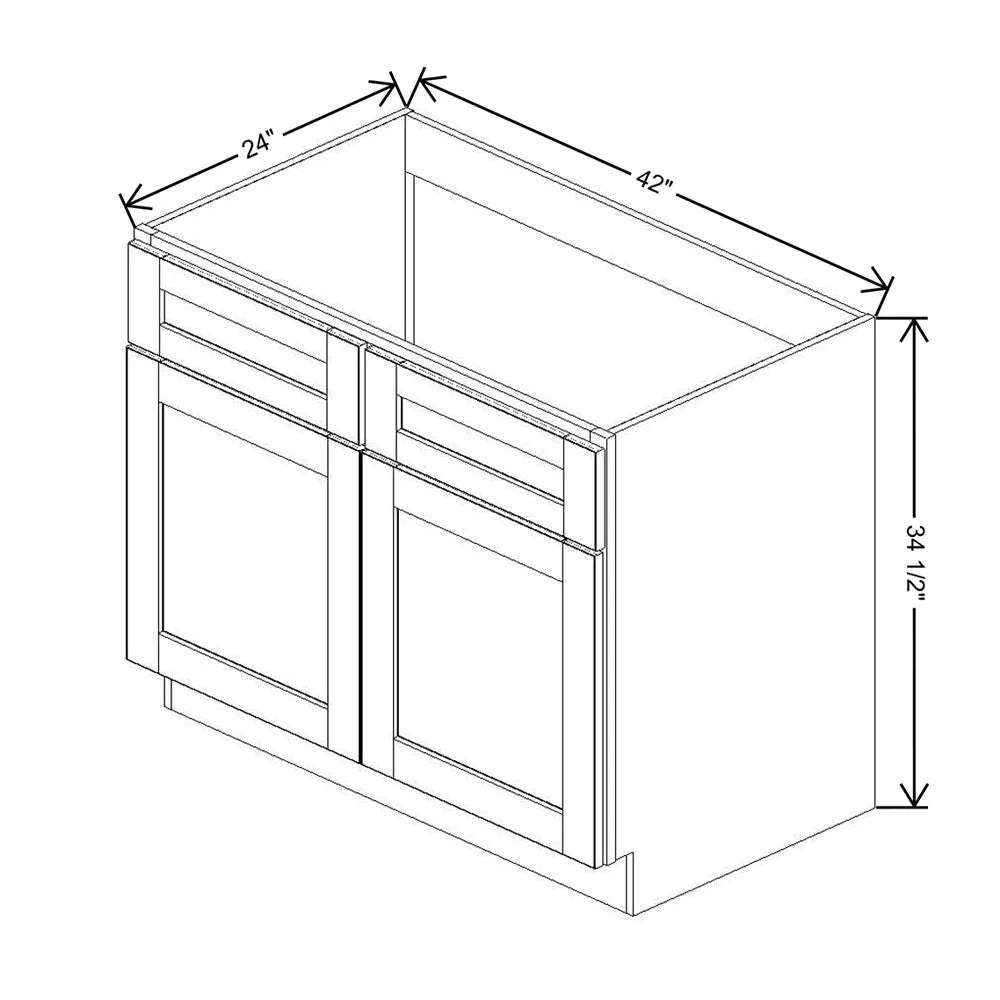 Sage 42" Sink Base Cabinet with Tilt-Out Drawers - J&K Cabinetry