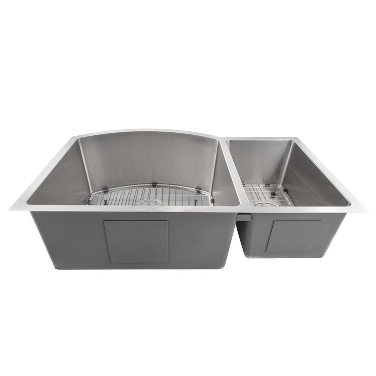 ZLINE Cortina 33 in. Undermount Double Bowl Stainless Steel Kitchen Sink with Bottom Grid (SC70D-33)
