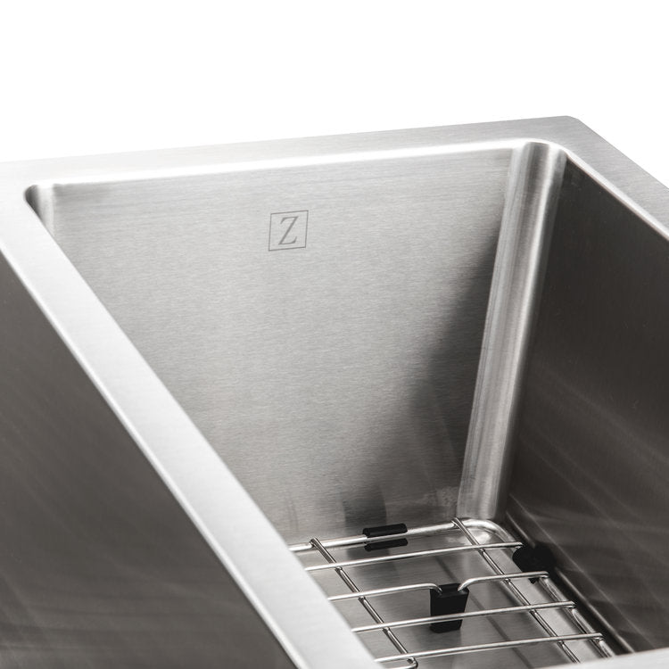 ZLINE Cortina 33 in. Undermount Double Bowl Stainless Steel Kitchen Sink with Bottom Grid (SC70D-33)
