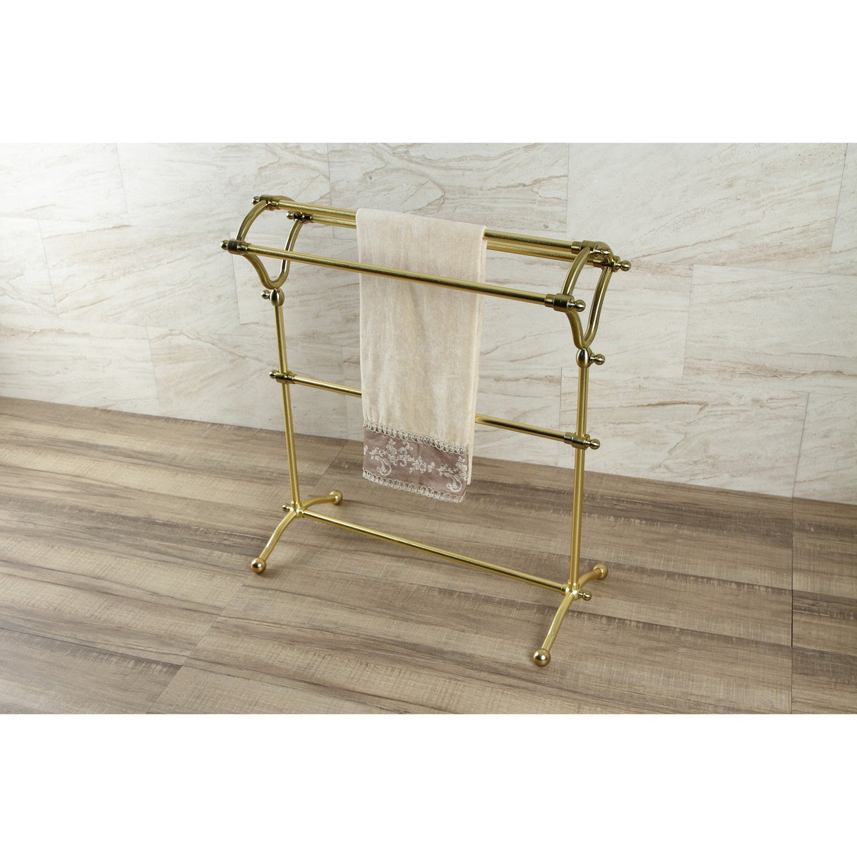 Edenscape SCC2287 Freestanding Y-Type Towel Rack, Brushed Brass