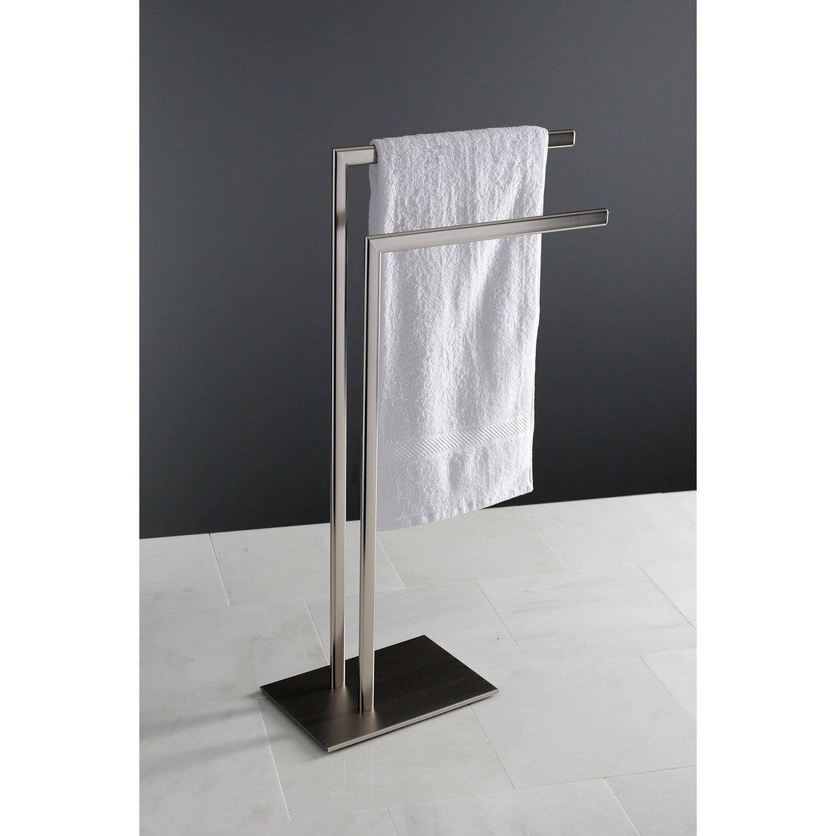 Edenscape SCC3098 Freestanding Dual Towel Rack, Brushed Nickel