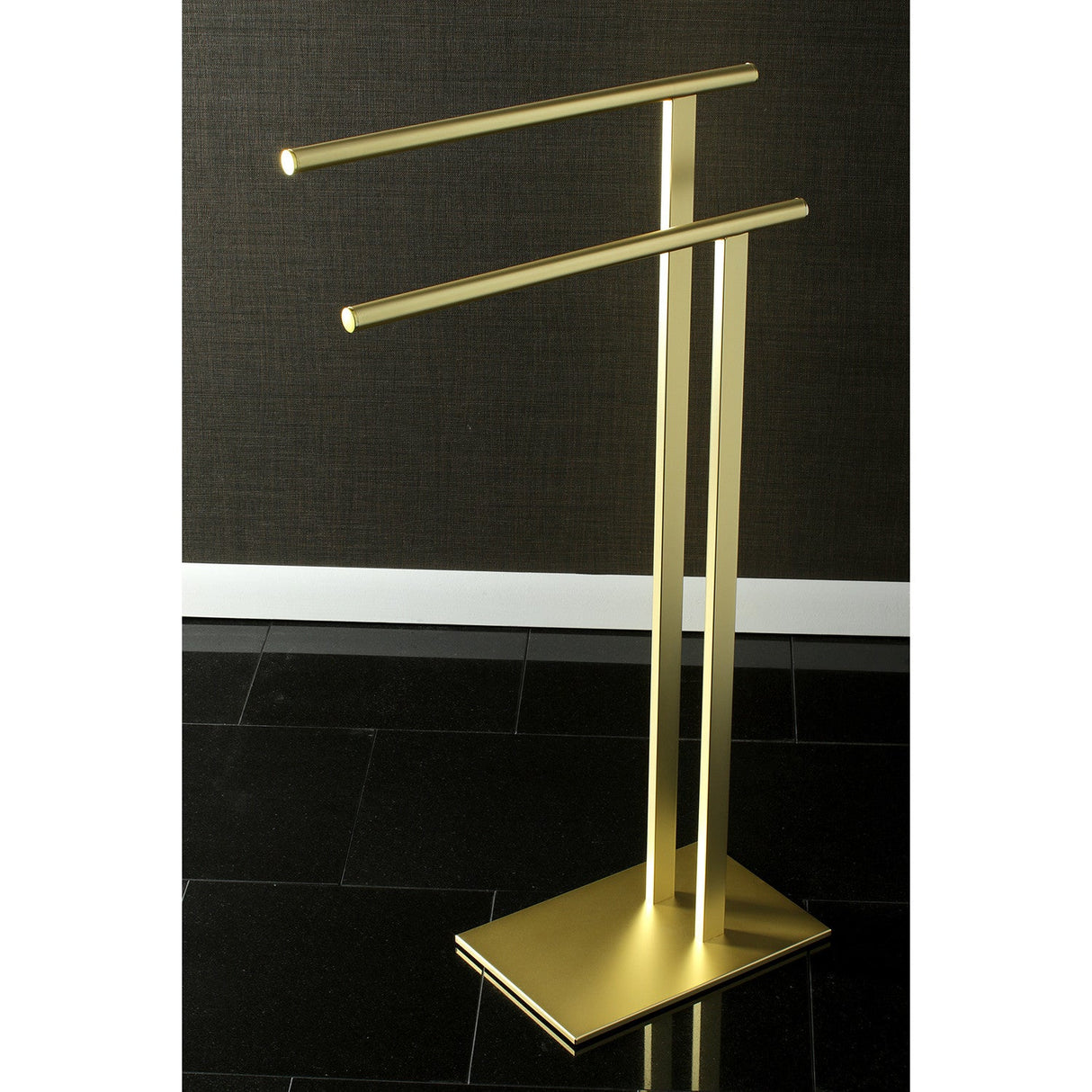 Edenscape SCC6037 Freestanding Dual Towel Rack, Brushed Brass