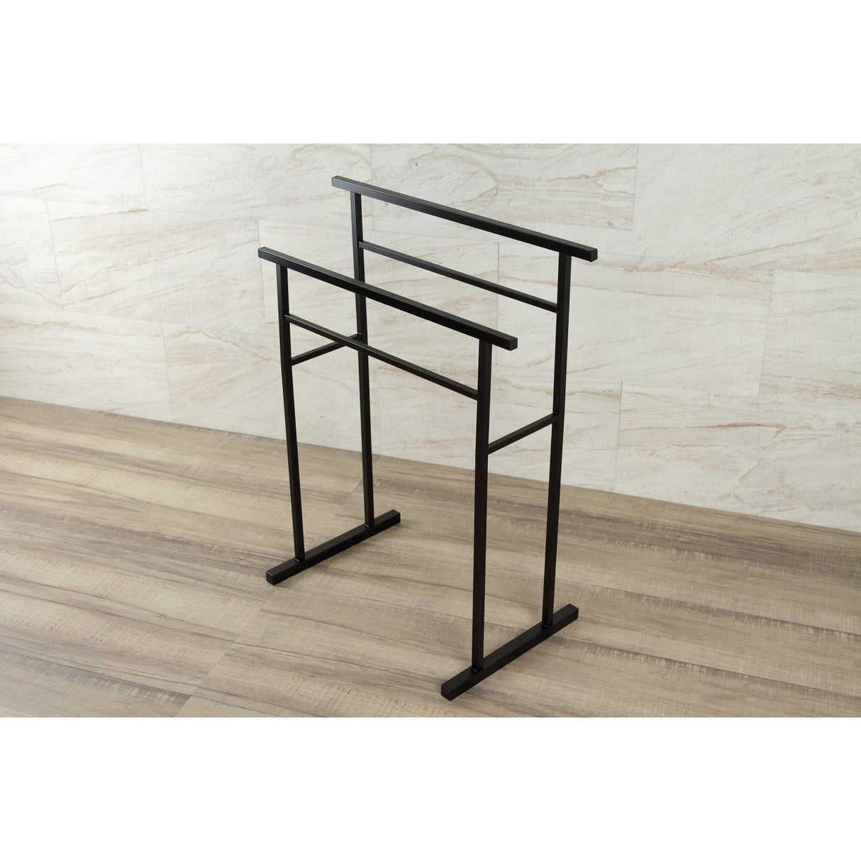 Edenscape SCC8240 Freestanding 2-Tier Towel Rack, Matte Black
