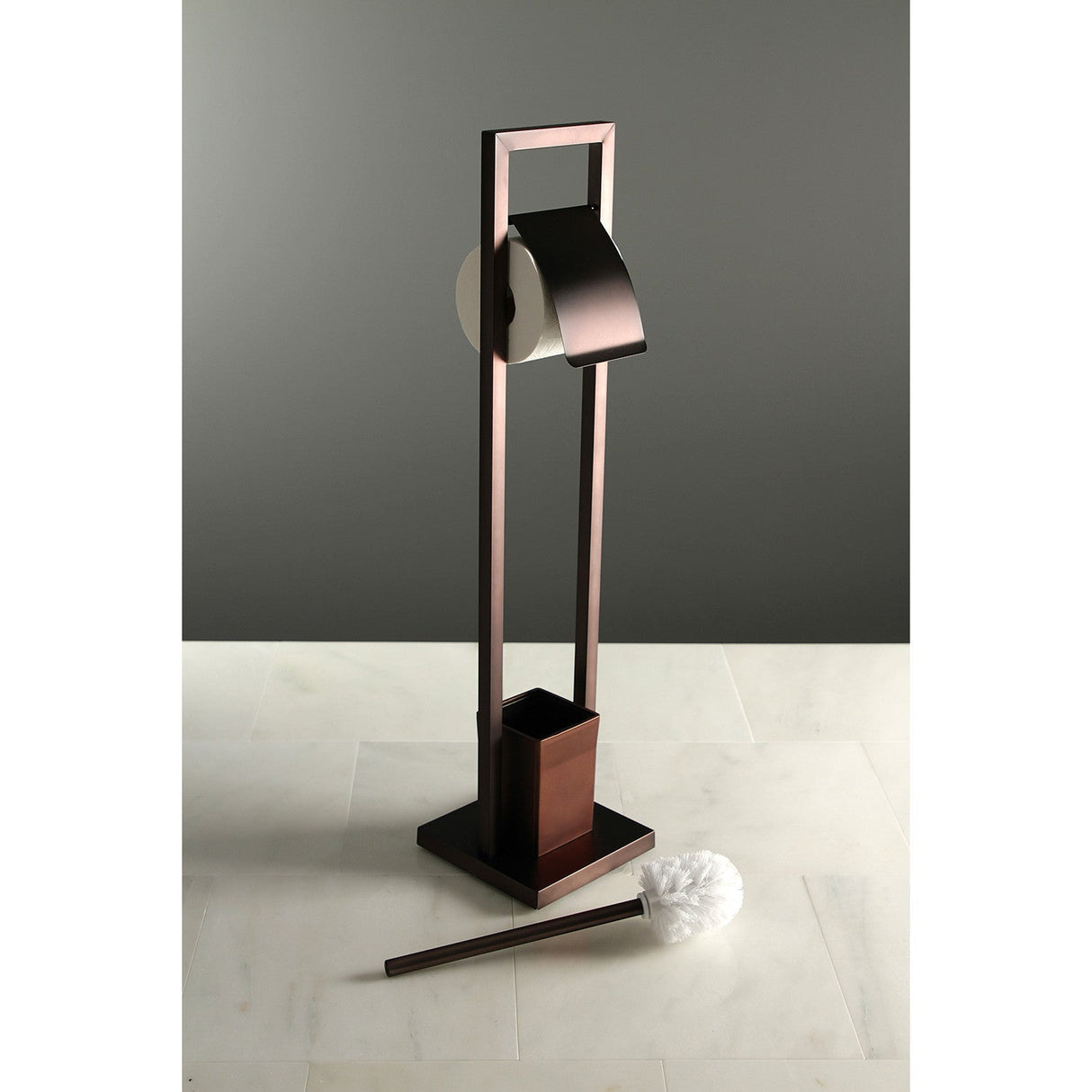 Edenscape SCC8345 Freestanding Toilet Paper Holder with Brush and Holder, Oil Rubbed Bronze