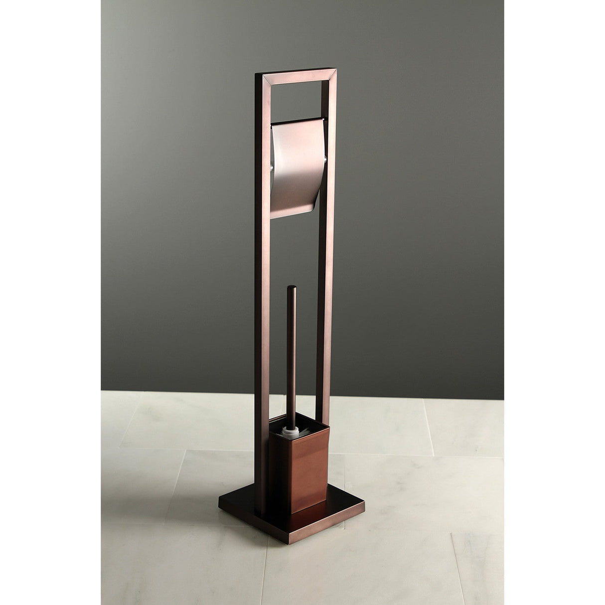 Edenscape SCC8345 Freestanding Toilet Paper Holder with Brush and Holder, Oil Rubbed Bronze