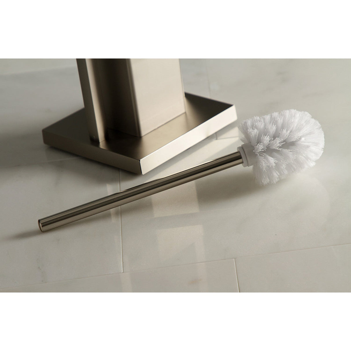 Edenscape SCC8348 Freestanding Toilet Paper Holder with Brush and Holder, Brushed Nickel