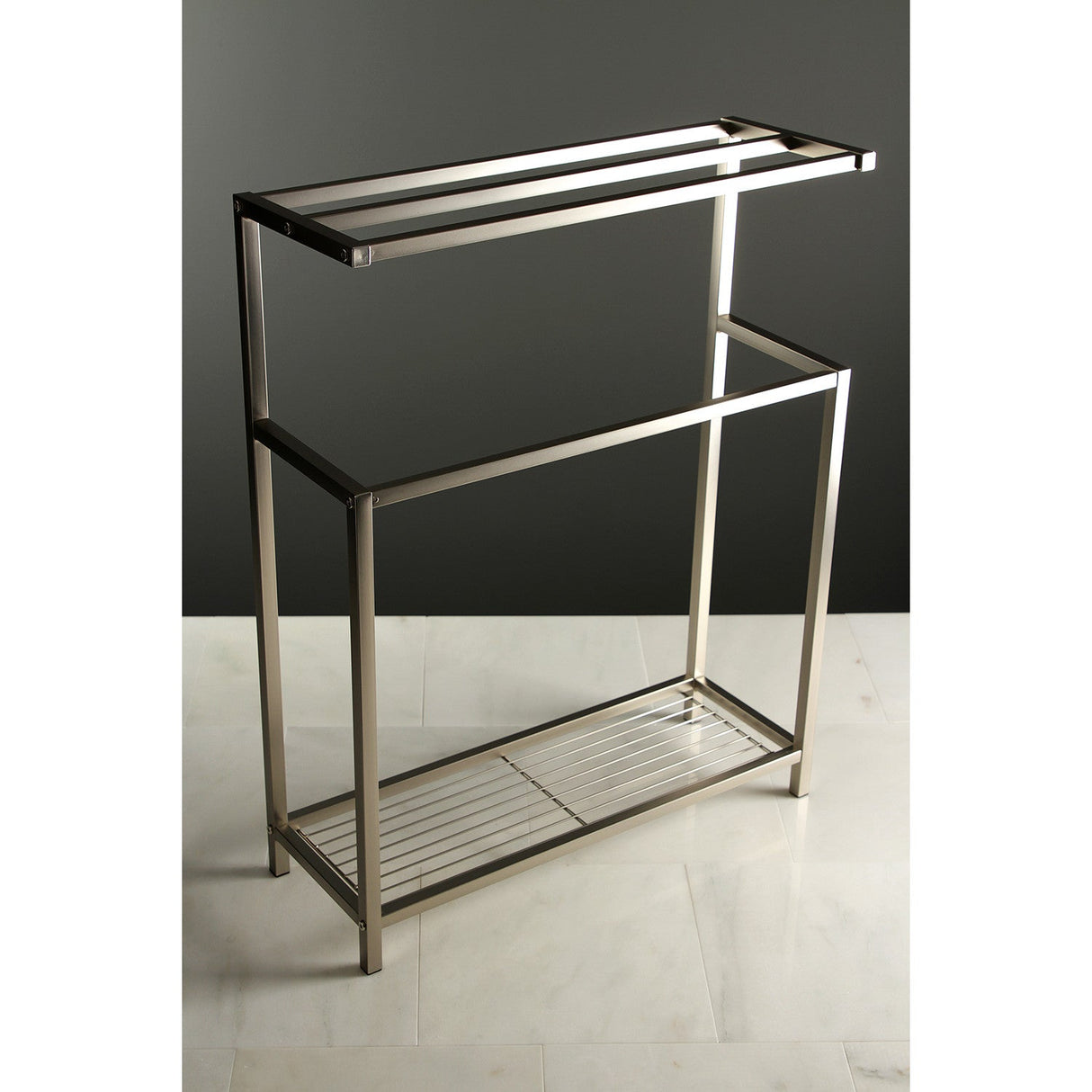 Edenscape SCC8368 Freestanding Towel Rack, Brushed Nickel