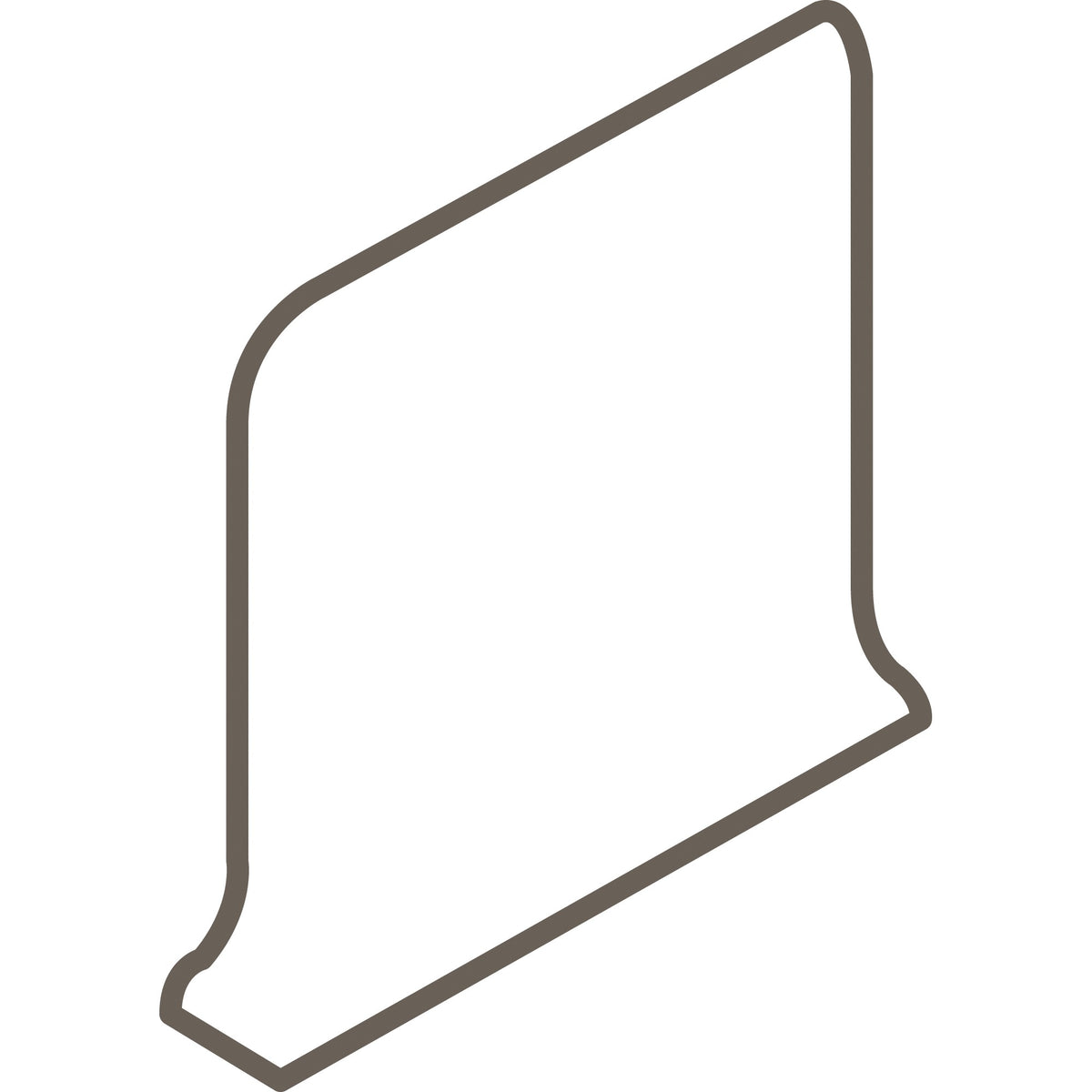 American Olean Color Complements Carnation SCR3619T Sanitary Cove BC Right Glossy Wall Tile Trim