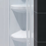 DreamLine 34 in. D x 60 in. W x 75 5/8 in. H Left Drain Acrylic Shower Base and QWALL-3 Wall Kit In White