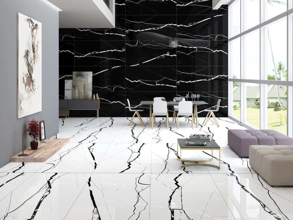 MSI Spider White 24" x 48" Polished Porcelain Floor and Wall Tile (CASE)