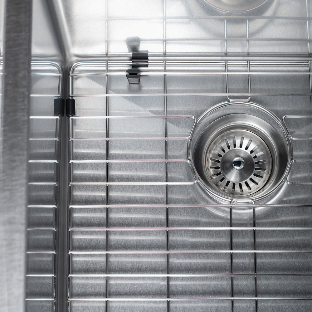 ZLINE Anton 33 in. Undermount Double Bowl Scratch Resistant Stainless Steel Kitchen Sink with Bottom Grid (SR50D-33S)