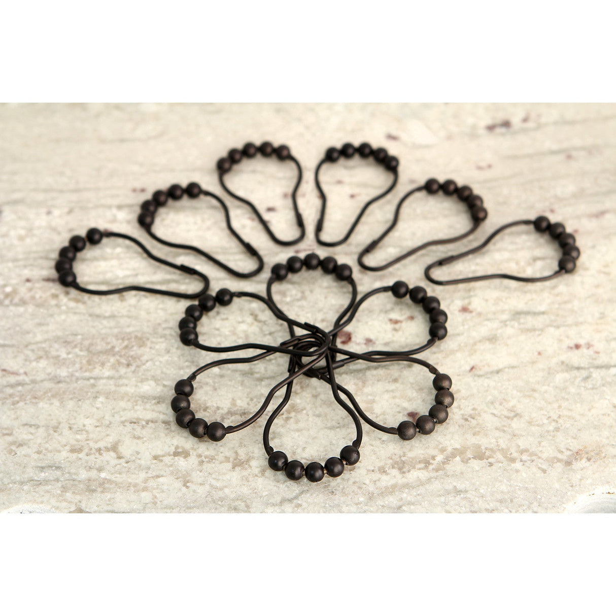 Edenscape SRCR125 Roller Ball Shower Curtain Rings (12 Pieces/Set), Oil Rubbed Bronze