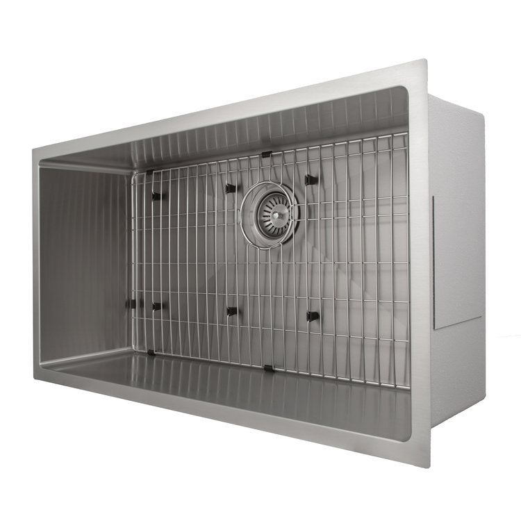 ZLINE Meribel 36 in. Undermount Single Bowl Stainless Steel Kitchen Sink with Bottom Grid (SRS-36)