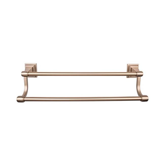 Top Knobs STK7BSN Stratton Bath 18" Double Towel Bar - Brushed Bronze