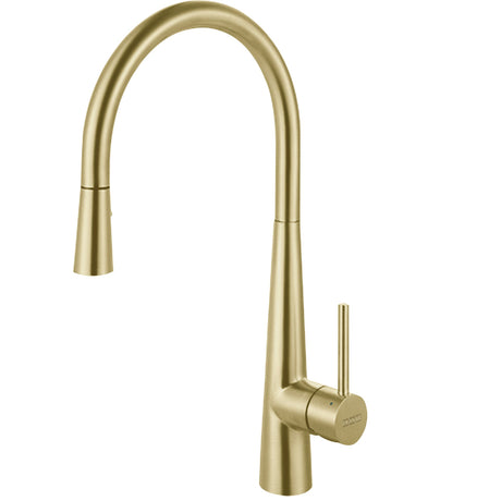 FRANKE STL-PD-GLD Steel 17.5-inch Single Handle Pull-Down Kitchen Faucet in Gold In Gold