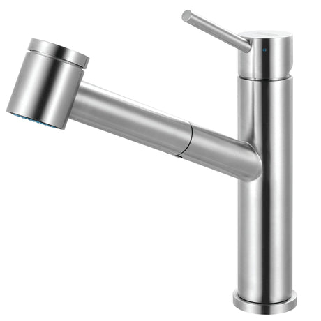 FRANKE STL-PO-304 Steel 9-in Single Handle Pull-Out Kitchen Faucet in Stainless Steel In Stainless Steel
