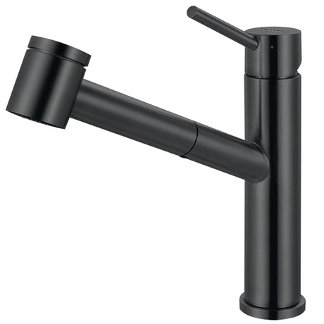 FRANKE STL-PO-IBK Steel 9-in Single Handle Pull-Out Kitchen Faucet in Industrial Black In Industrial Black