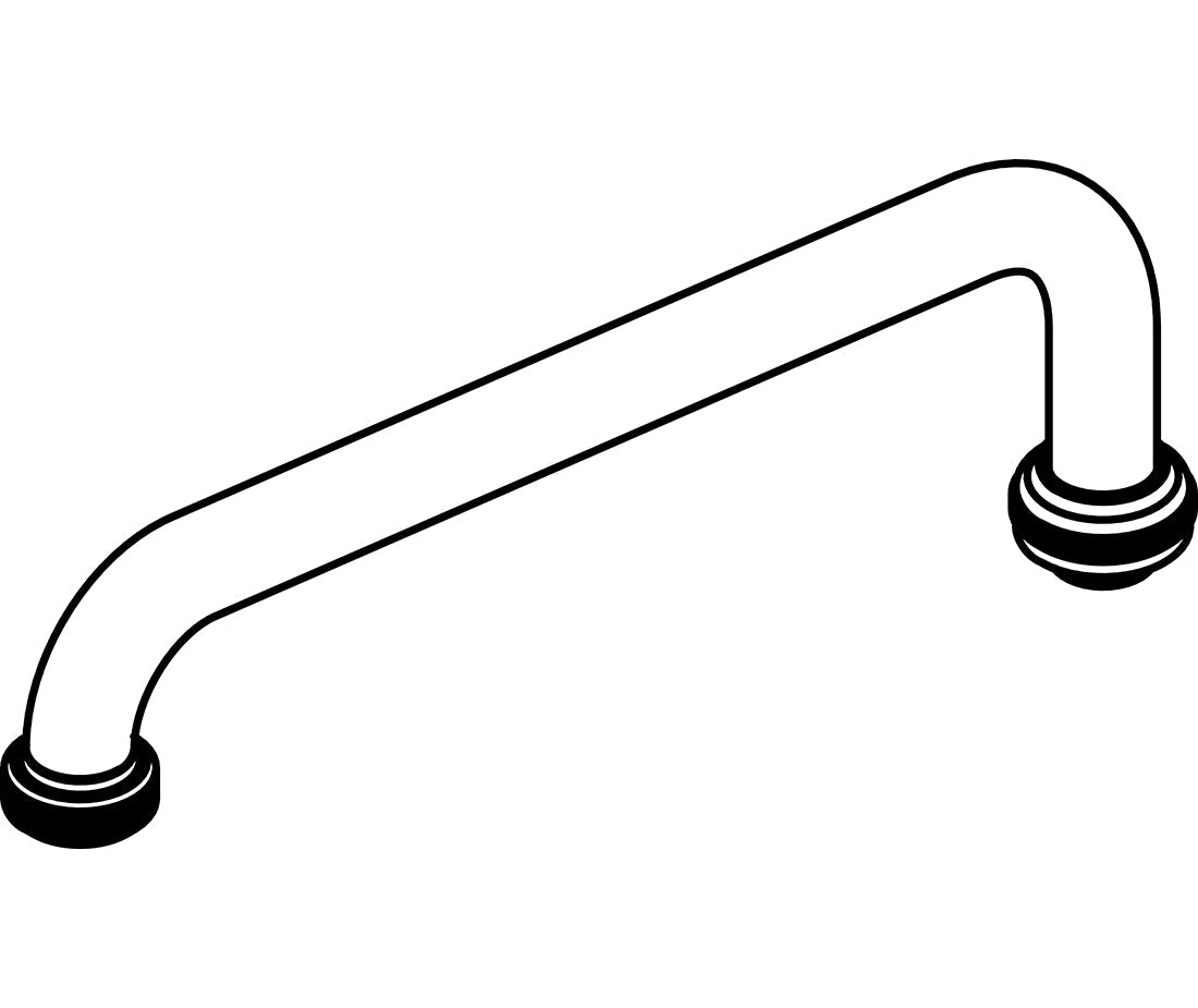 Central Brass SU-363-JH 10" Swivel Tube Spout With Hose End in Polished Chrome