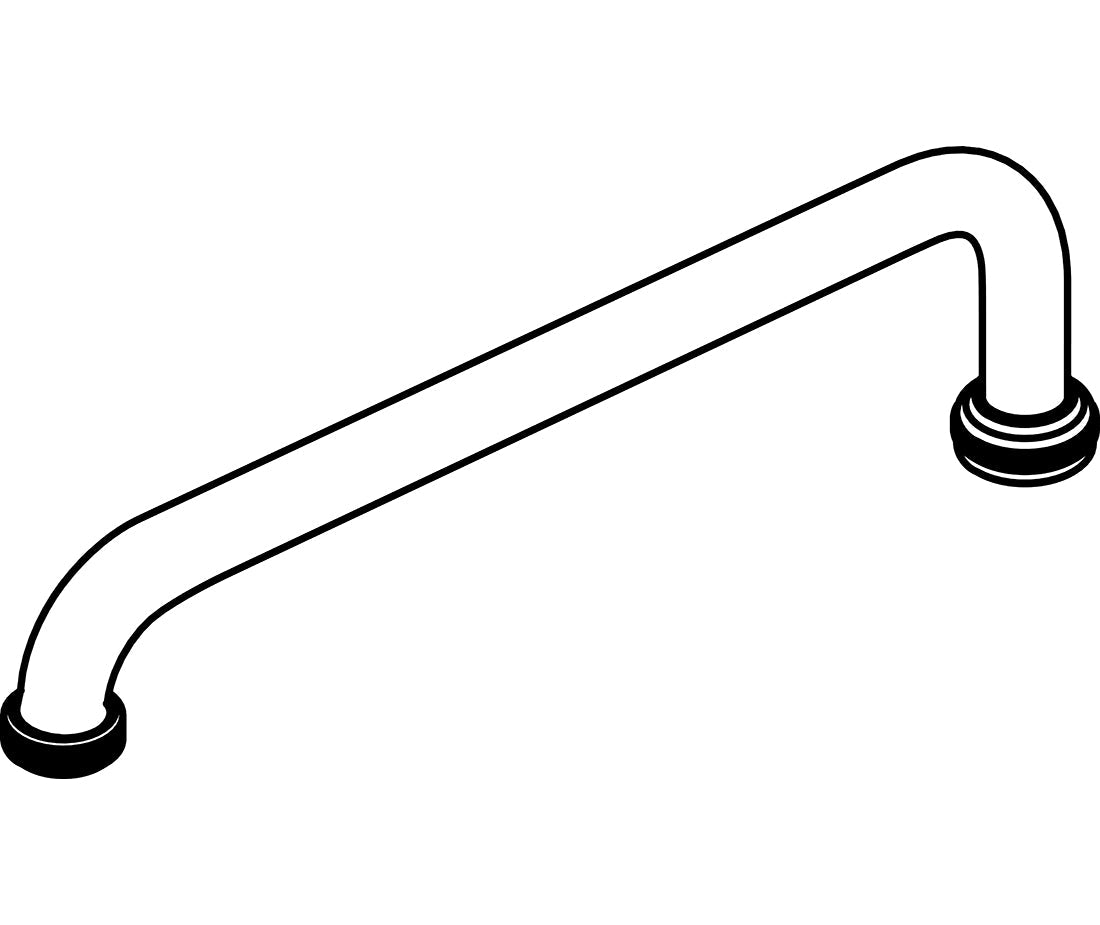 Central Brass SU-363-LH 12" Swivel Tube Spout With Hose End in Polished Chrome