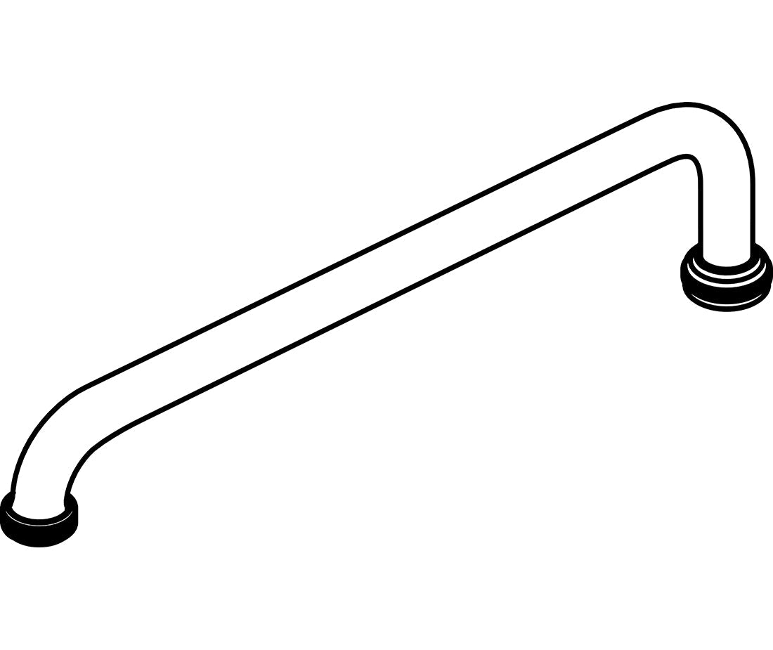 Central Brass SU-363-MH 14" Swivel Tube Spout With Hose End in Polished Chrome