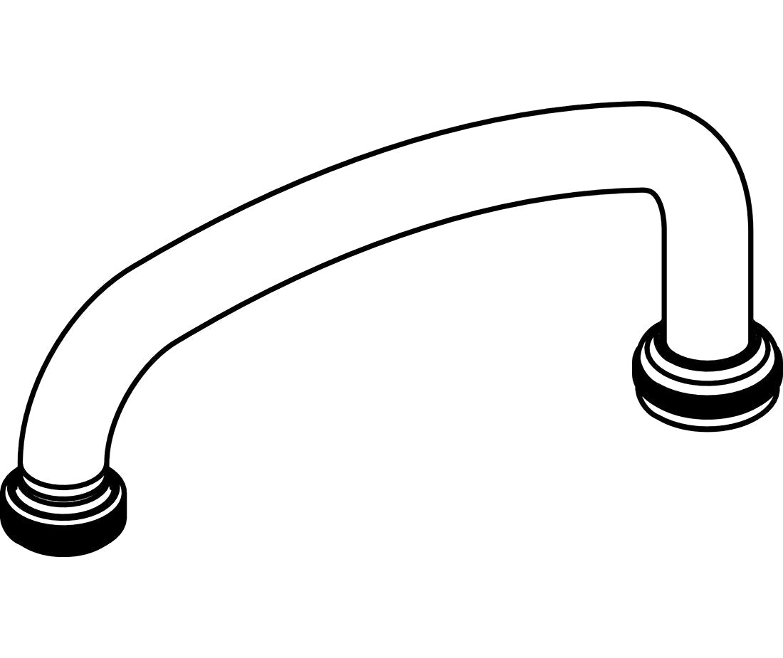 Central Brass SU-363-RH 8" Swivel Tube Spout With Hose End in Polished Chrome