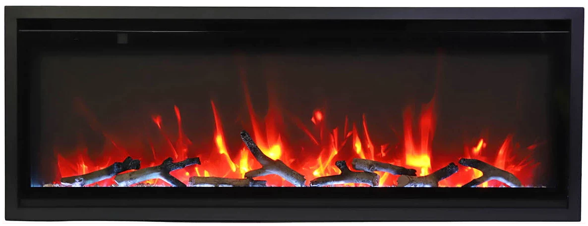 Amantii SYM-SLIM-42 Symmetry Xtraslim Smart Electric  -42" WiFi Enabled Fireplace, Featuring a  MultiFunction  Remote Control, Multi Speed Flame Motor