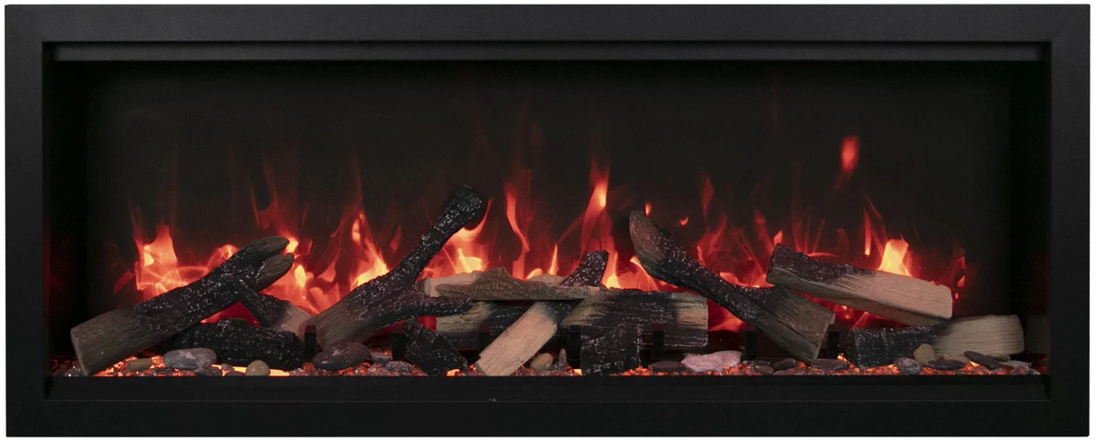 Amantii SYM-50-XT Symmetry Xtra Tall Smart Electric  50" Indoor / Outdoor WiFi Enabled Fireplace, Featuring a MultiFunction Remote Control , Multi Speed Flame Motor, and a Selection of Media Options