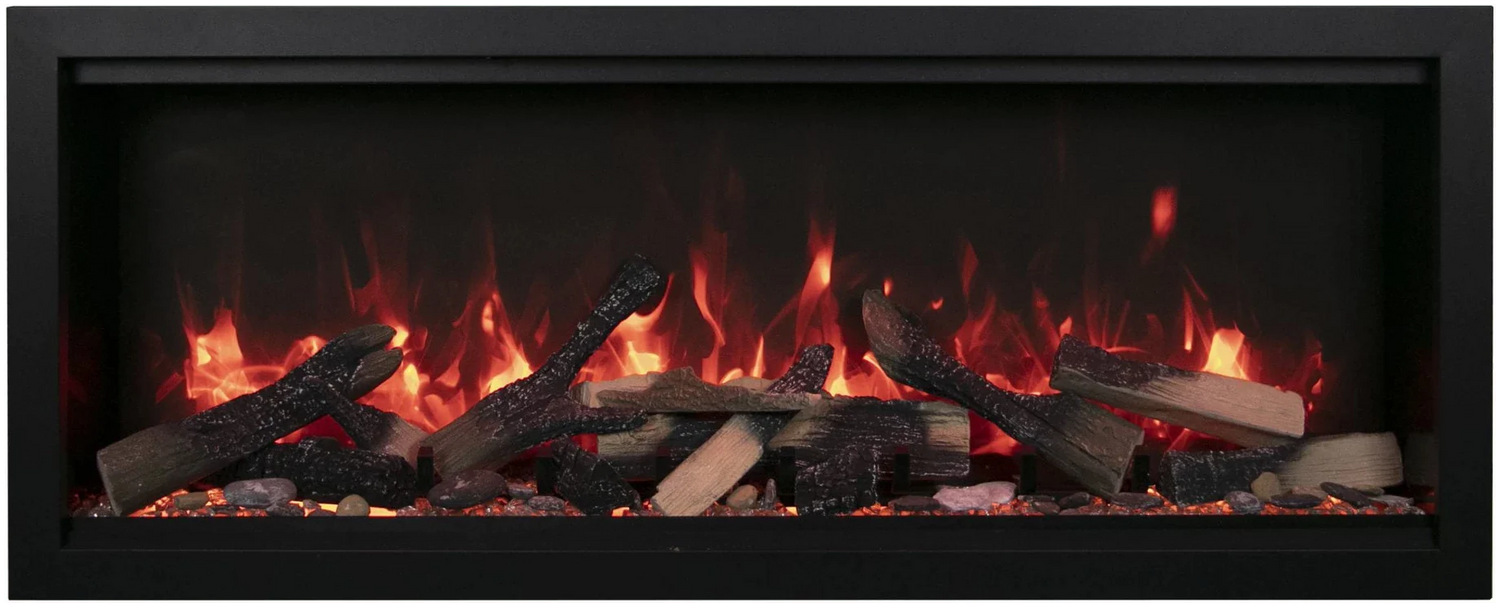 Amantii SYM-60-XT Symmetry Xtra Tall Smart Electric  60" Indoor / Outdoor WiFi Enabled Fireplace, Featuring a MultiFunction Remote Control , Multi Speed Flame Motor, and a Selection of Media Options