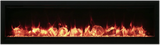 Amantii SYM-74 Symmetry Smart Electric  74" Indoor / Outdoor WiFi Enabled Built In Fireplace, Featuring a MultiFunction Remote Control , Multi Speed Flame Motor and a 10 piece Birch Log Set